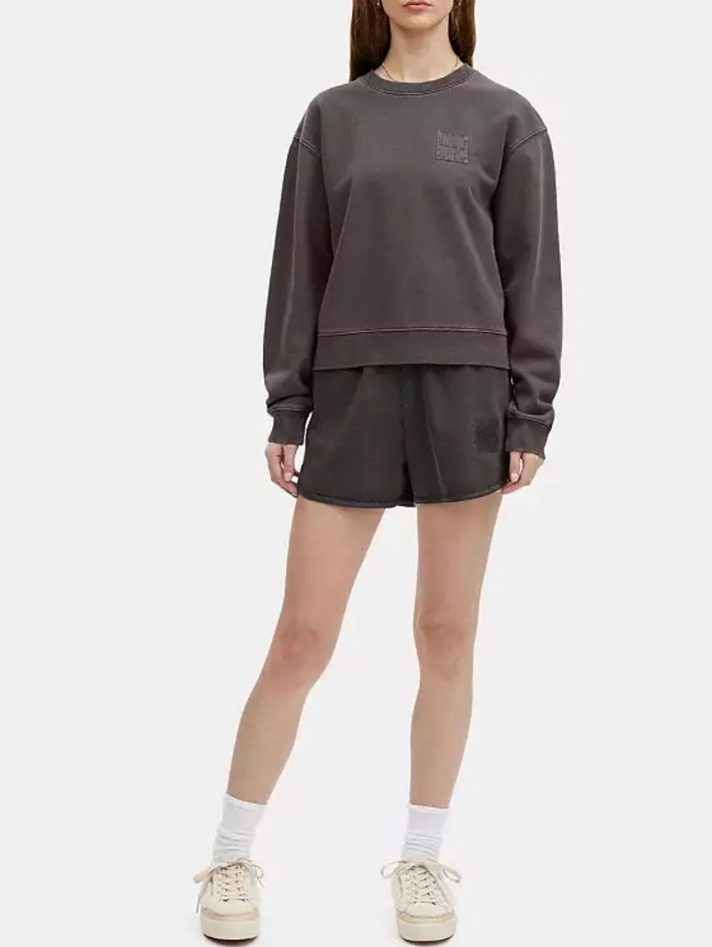 Coach Garment Dye Crewneck and Retro Shorts in Smoke